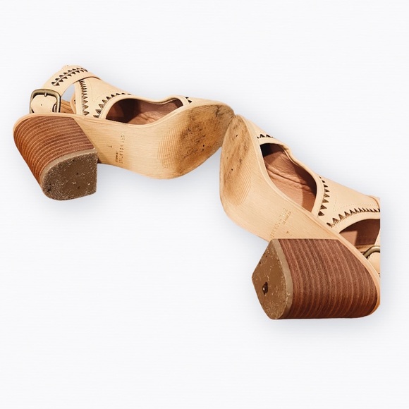 MAKE ANY OFFER! Very Volatile Odette Faux Leather Slingback Stack Heeled Sandals - Picture 6 of 6